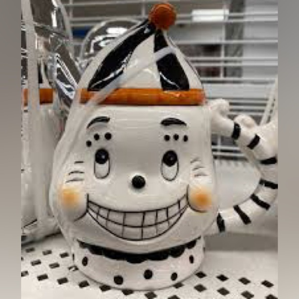 Whimsical Clown Face Mug w/ Hat Lid